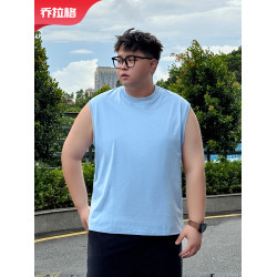 喬拉格大碼男士無袖T恤背心2025夏季新款籃球運動健身坎肩寬松潮