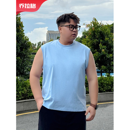 喬拉格大碼男士無袖T恤背心2025夏季新款籃球運動健身坎肩寬松潮