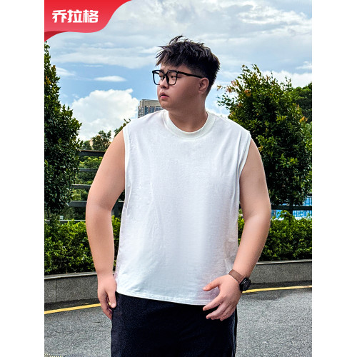 喬拉格大碼男士無袖T恤背心2025夏季新款籃球運動健身坎肩寬松潮