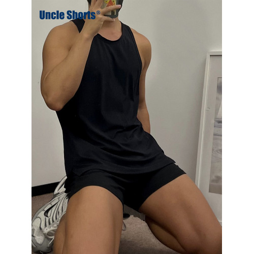Uncle Shorts網眼速乾背心男生運動休閒健身衣訓練馬拉松透氣上衣