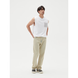 LEZORA 速乾杜邦sorona混棉 壓膠口袋毛邊龍骨線運動背心男