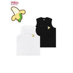 PEAACH日系復古圓領寬松休閒大碼背心坎肩美式重磅純棉無袖T恤潮