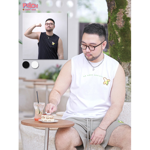 PEAACH日系復古圓領寬松休閒大碼背心坎肩美式重磅純棉無袖T恤潮