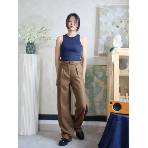加拿大fa0 高彈厚實 坑條彈力螺紋修身挖肩顯瘦一字肩背心吊帶