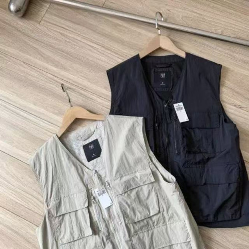 日系復古 立體口袋機能工裝馬甲男女款BF風寬松外套休閒上衣潮