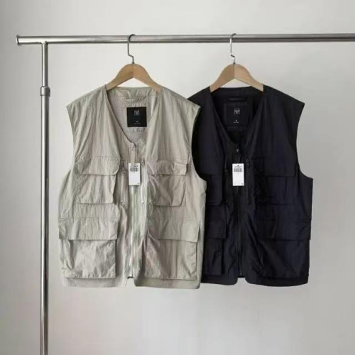 日系復古 立體口袋機能工裝馬甲男女款BF風寬松外套休閒上衣潮