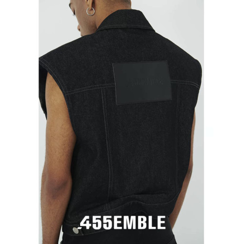 455EMBLE｜披荊斬棘 藍正龍同款 不對稱立體褶皺牛仔馬甲外套秋冬