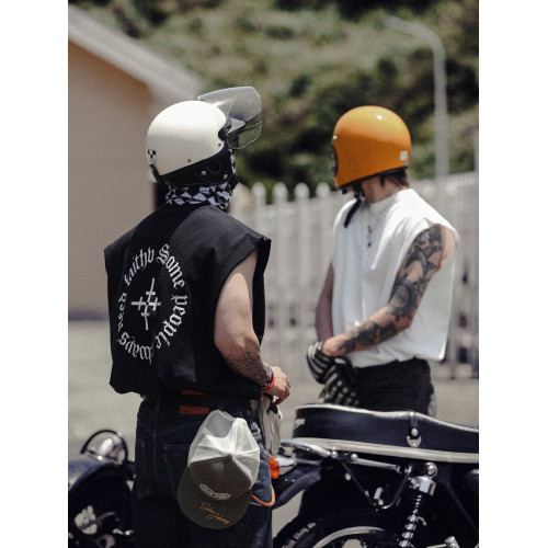 ollie snap歐美高街寬松無袖夏季籃球運動背心潮純棉印花坎肩上衣