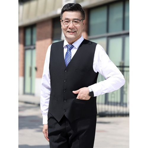 西裝馬甲中老年人秋季中年男士馬夾無袖寬松商務休閒新款男式坎肩