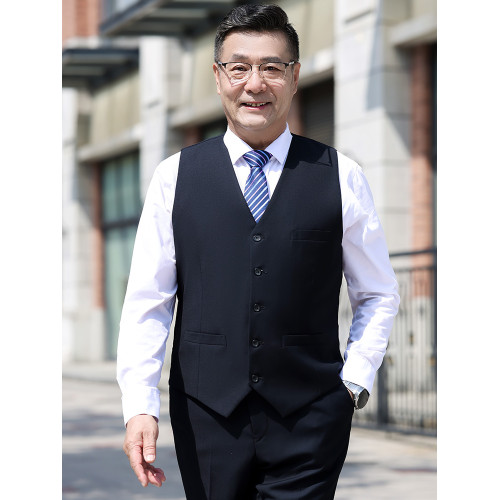 西裝馬甲中老年人秋季中年男士馬夾無袖寬松商務休閒新款男式坎肩