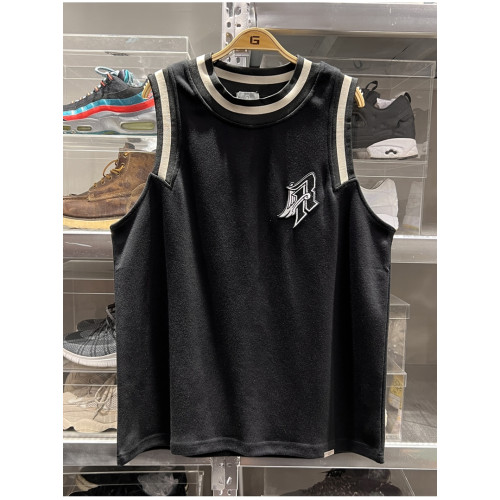 高品質！美式運動打球字母刺綉休閒套頭寬松背心球衣無袖T恤男女