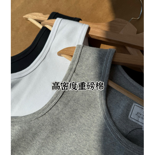 尖貨兒！自畱！高密度重磅彈力純色休閒內搭運動健身男女夏日背心