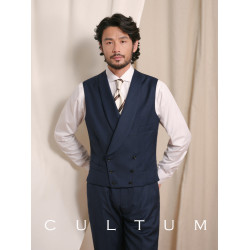 【澳洲羊毛 免熨燙】CULTUM親王格青果領婚禮新郎西裝馬甲男
