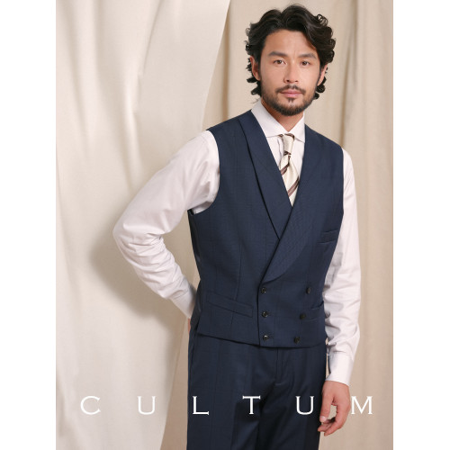 【澳洲羊毛 免熨燙】CULTUM親王格青果領婚禮新郎西裝馬甲男