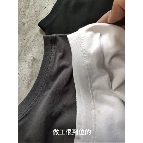 美式重磅純棉運動背心無袖坎肩訓練籃球健身男純白灰黑汗衫短T恤