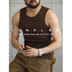 IUNCLEXI【無界型動】坑條肌理彈力棉運動背心男健身訓練無袖T恤