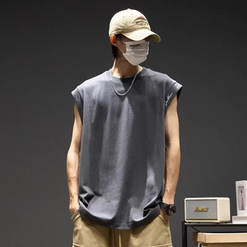 倉石一樹美式背心男夏季ins籃球運動寬松無袖t恤男生健身外穿坎肩