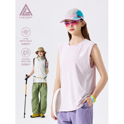 LAZY DAY戶外吸汗速乾運動背心男女夏季輕薄透氣涼感健身無袖T恤
