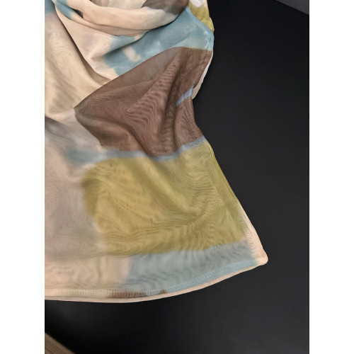 一慄莎子~水墨紥染網紗扭結背心女夏季外穿無袖T恤內搭吊帶小上衣
