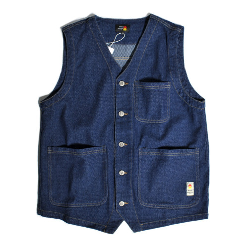 日系復古v領多口袋工裝牛仔馬甲男休閒無袖上衣服寬松百搭外套潮