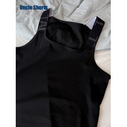 Uncle Shorts【欲望office】性感字母吊帶背心男士健身U領打底衫