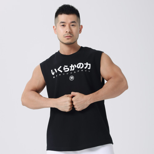 hansbenny2025夏季新款男士坎肩重磅純棉寬松圓領無袖背心潮牌