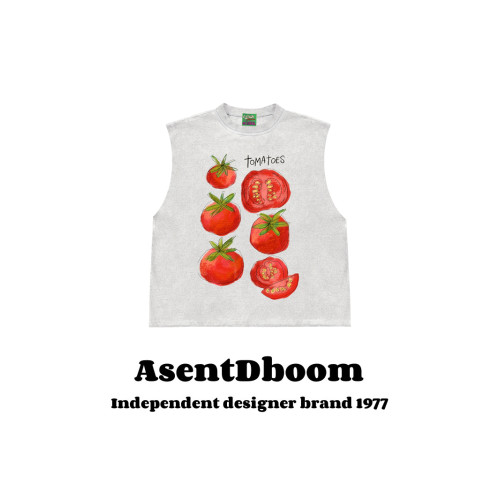 AsentDboom！小衆街頭oversize坎肩背心全棉圓領情侶無袖上衣T恤