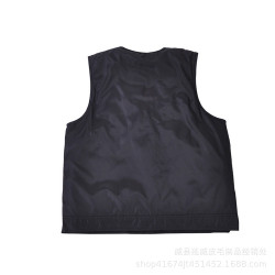 中老年冬季羊毛坎肩真羊皮加絨真皮馬甲男皮毛一體保暖爸爸裝