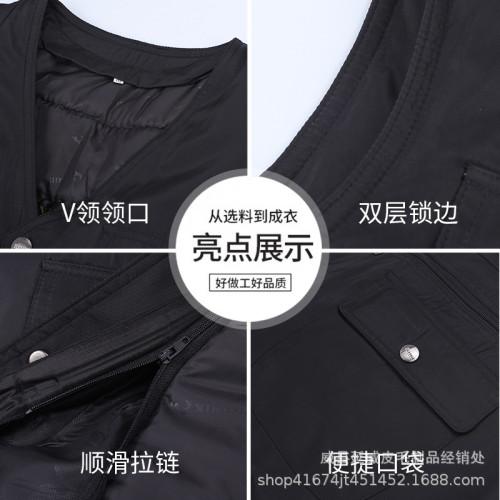 中老年冬季羊毛坎肩真羊皮加絨真皮馬甲男皮毛一體保暖爸爸裝