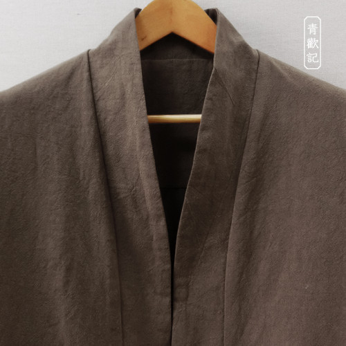 原創春秋季男士休閒亞麻寬松馬甲風盤釦大碼開衫坎肩禪修服男