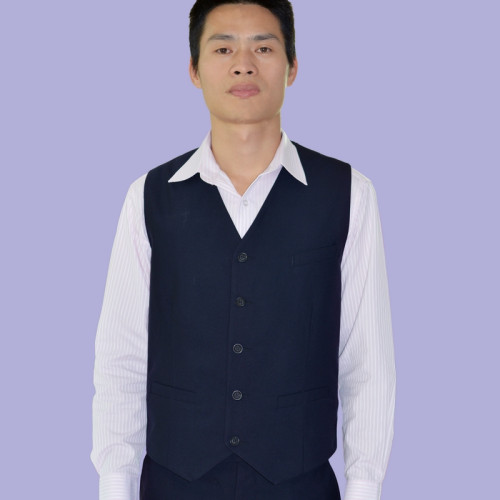 新款馬夾郵政銀行製服營業廳墨綠色工作服男裝馬甲職業裝大碼純色