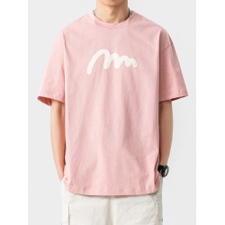 LAZY DAY原創男裝日系簡約印花短袖T恤男夏季寬松透氣情侶上衣潮