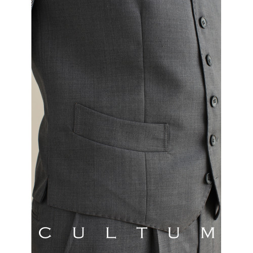 CULTUM 精紡50羊毛單排六粒釦西裝馬甲男修身V領青年商務紳士馬夾