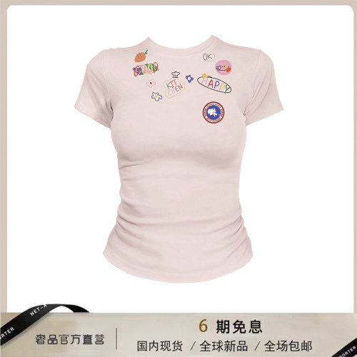 COUODO GOOSE大鵞美式復古卡通印花短袖女t恤夏季收腰顯瘦上衣潮