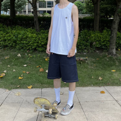 滑板背心 純棉 運動圓領 無袖 寬松 美式街頭 嘻哈街舞 BMX 沖浪