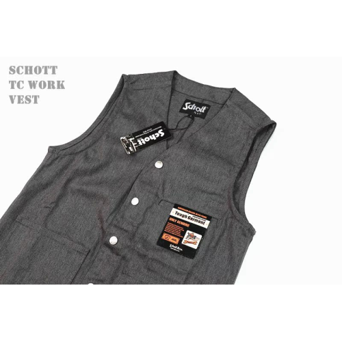 18S限定商品SCHOTT TC WORK VEST 素版多兜帆布工裝馬甲 三色入