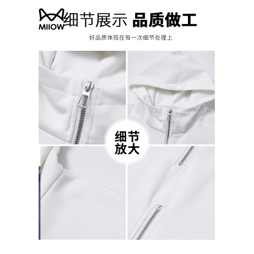 貓人美式雙拉鍊連帽背心男款夏季設計感高街無袖T恤寬松痞帥外穿