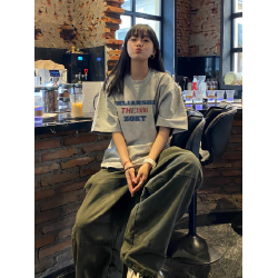 美式潮牌夏季純棉短袖女t恤2025新款爆款設計感小衆寬松半袖上衣