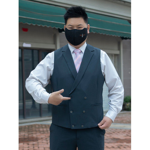 280斤可穿加肥加大碼商務男裝西裝內搭戧駁領雙排釦馬甲正裝坎肩