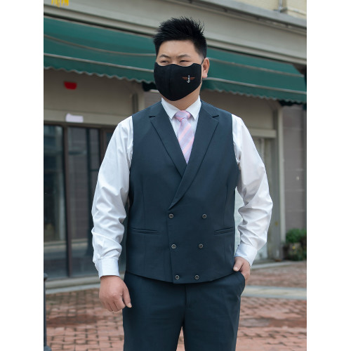 280斤可穿加肥加大碼商務男裝西裝內搭戧駁領雙排釦馬甲正裝坎肩
