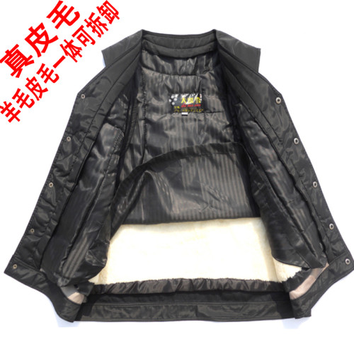 特價皮毛馬甲男秋冬真皮活裡可拆中老年皮毛一體多兜爸爸羊毛坎肩