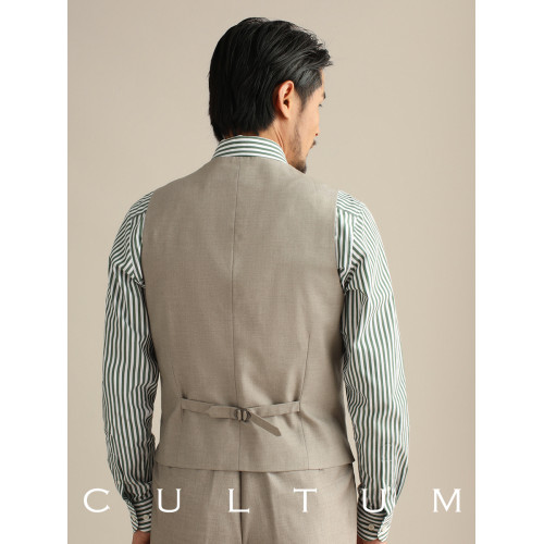 CULTUM秋季V領單排釦西裝馬甲男側開衩商務紳士修身西服正裝馬夾