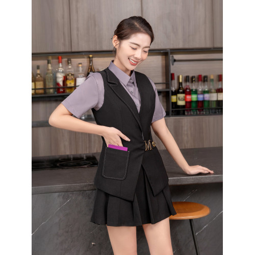 酒吧服務員男女同款工作服前台量販派對KTV酒店收銀員工裝馬甲套