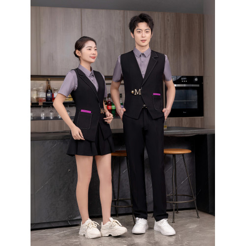 酒吧服務員男女同款工作服前台量販派對KTV酒店收銀員工裝馬甲套