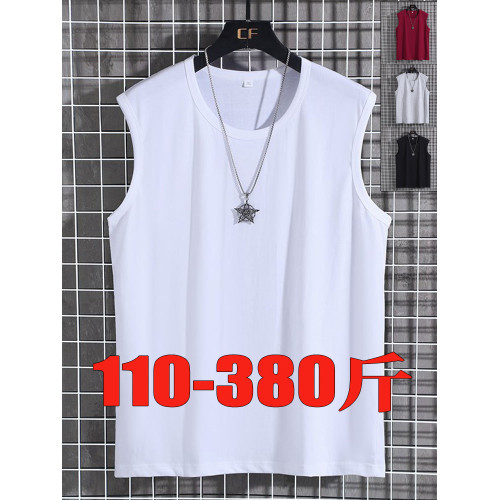 oversize300斤無袖t恤背心男棉質健身胖子籃球吸汗跑步寬松坎肩