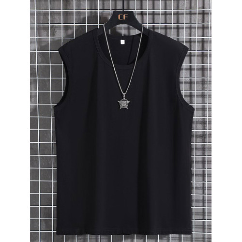 oversize300斤無袖t恤背心男棉質健身胖子籃球吸汗跑步寬松坎肩
