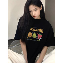 美式重磅卡通純棉短袖女t恤夏2025寬松學生半袖設計感小衆上衣服