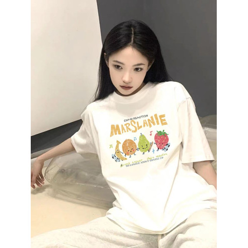 美式重磅卡通純棉短袖女t恤夏2025寬松學生半袖設計感小衆上衣服