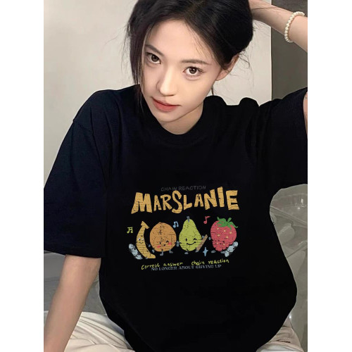 美式重磅卡通純棉短袖女t恤夏2025寬松學生半袖設計感小衆上衣服