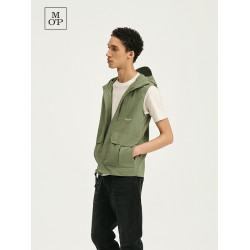 Marc O'Polo/MOP 春季新款簡約曡穿多口袋外套寬松工裝連帽馬甲男
